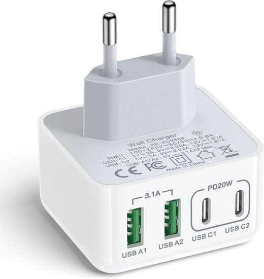 40W USB-C-lader - 4 porter - Hurtiglading - Multi-område
