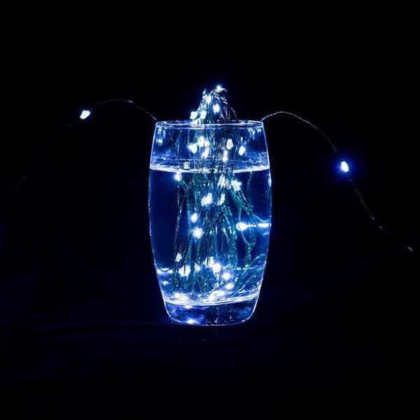 10M 100LED ljusslinga, USB-driven, vattentät grön koppartråd, blinkande julbelysning, kallvit
