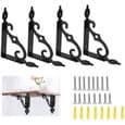 Fästkonsol - Svart - 4-pack - 140x110mm - Järn - Multifunktionell
