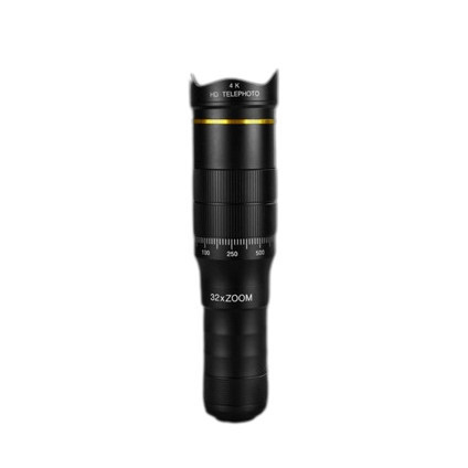 Telescope Lens for Mobile - 32X Adjustable Zoom with Tripod Black