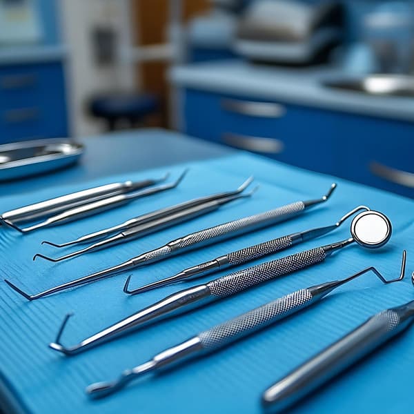 Dental Care Set - 9 Pieces with Case Silver