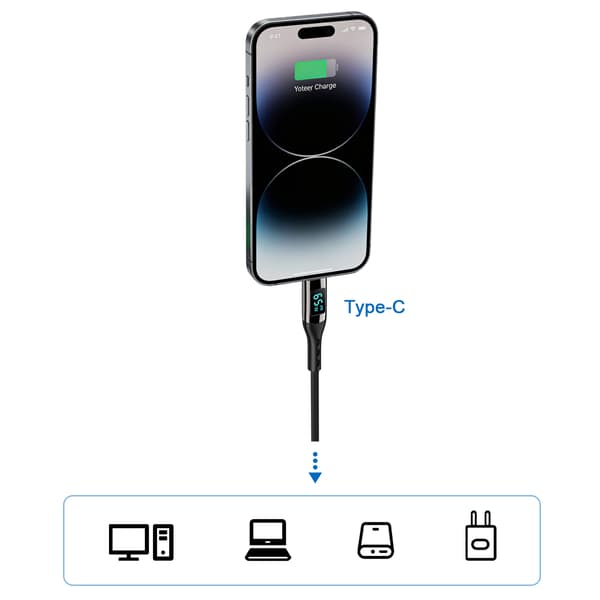 USB-C PD hurtigladekabel 100 W Svart 2 m 2 m