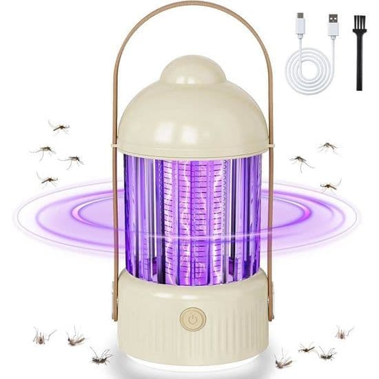 Innendørs UV myggdreperlampe med LED-lys, elektrisk myggsensor, 4000 mAh