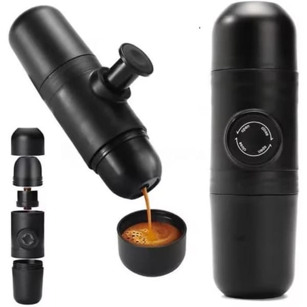 Generisk Mini Bärbar Kaffemaskin – Manuell Press Espressomaskin – Lätt att Använda & Rengöra – 1 Kopp på 30 Sekunder