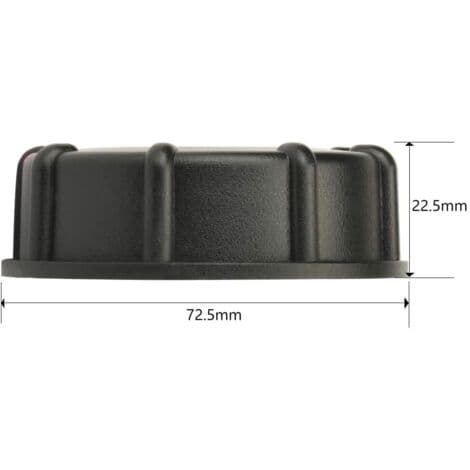 S60x6 hætte, 1000L IBC adapter, 1-tommer IBC tankfitting