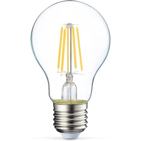 6-pack LED-lampor, Edison skruvbas E27, 4W (motsvarande 40W), transparent glödtråd, ej dimbar