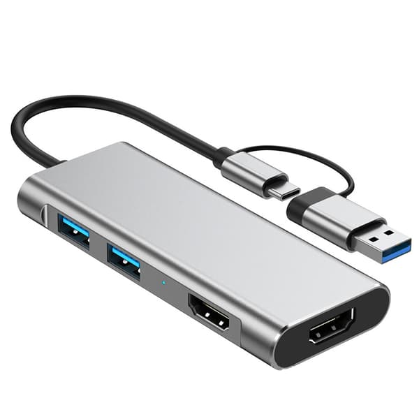 USB 3.0 & Type-C til dobbel HDMI 1080P dokkingstasjon