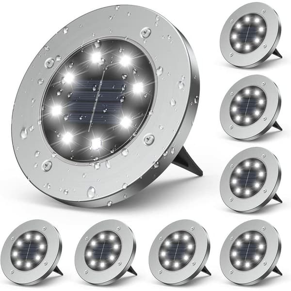 Pack Solcell Trädgårdslampor Utomhus, Solcellslampor Utomhus, 8 LED Solcellslampor Utomhus