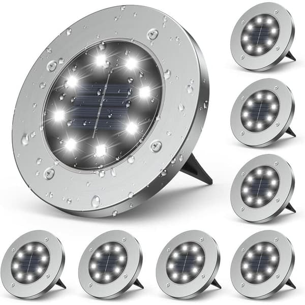 Pakke Solcelle Hagelys Utendørs, Solcellelys Utendørs, 8 LED Solcellelys Utendørs