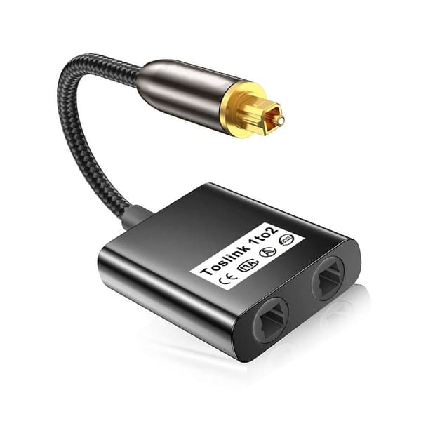 0.25m Audio Fiber Optic Splitter - Dual Output Toslink Adapter for Enhanced Audio Distribution