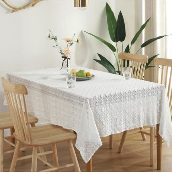 Rektangulær blonde duk 150 x 200 cm, bordbeskytter, spisestuedekorasjon