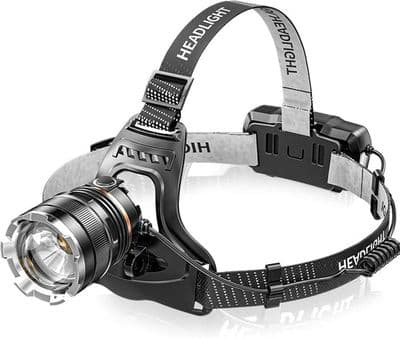 Oppladbar LED-hodelykt, supersterk, 50 000 lumen, 4 LED-moduser, sensor og rødt lys, 5200 mAh