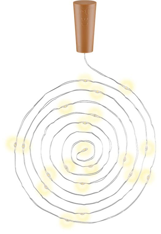 10x lyskæde til flasker med 20 LED