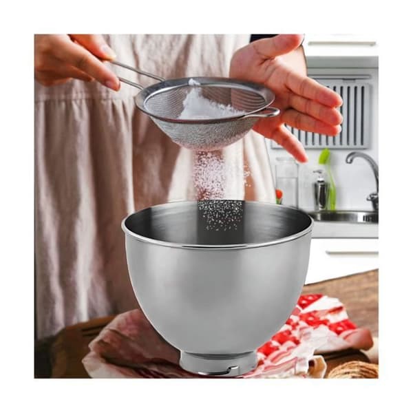 Røreskål i rustfrit stål til KitchenAid Classic & Artisan Series 4,5-5 QT vippehovedblender, røreskål i rustfrit stål