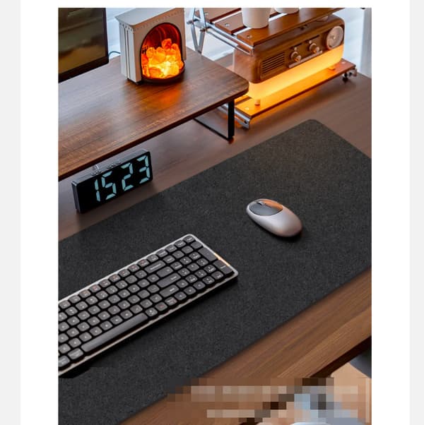 Dark Grey Felt Desk Mat - Non-slip & Durable L L