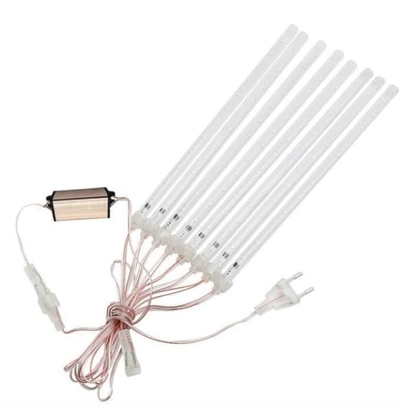 LED-ljusslinga - Meteorregn - 8 x 30 cm rör - Blå - Utomhus juldekoration