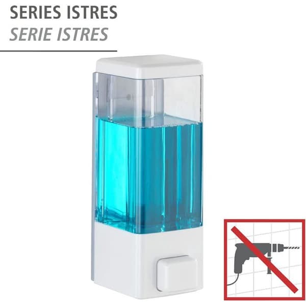 Hvid/Transparent Desinfektionsdispenser - 320 ml - Borefri Installation - Plastik