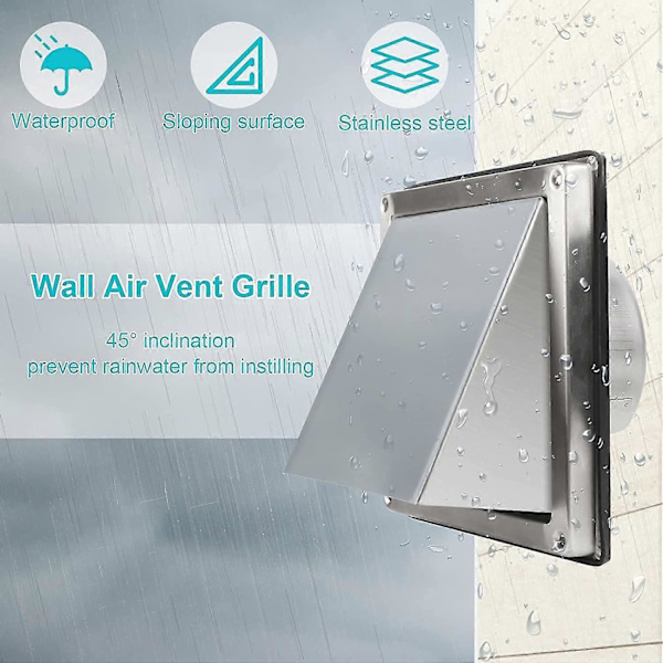 Ventilationsrist Ventilationsrist 100 mm Ventilationsrist Hætte i rustfrit stål