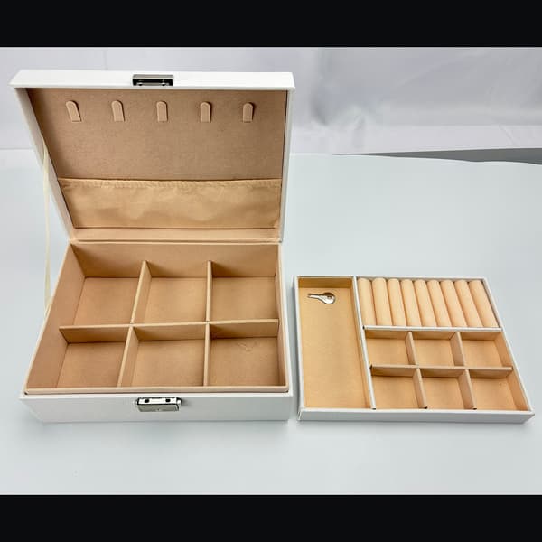 New Double Layer Jewelry Box with Ample Storage White Black