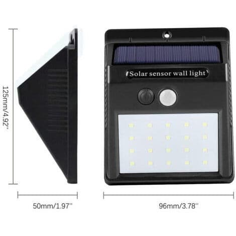2 x Utomhus Solcellsdrivna Spotlights + LED Sensorlampor
