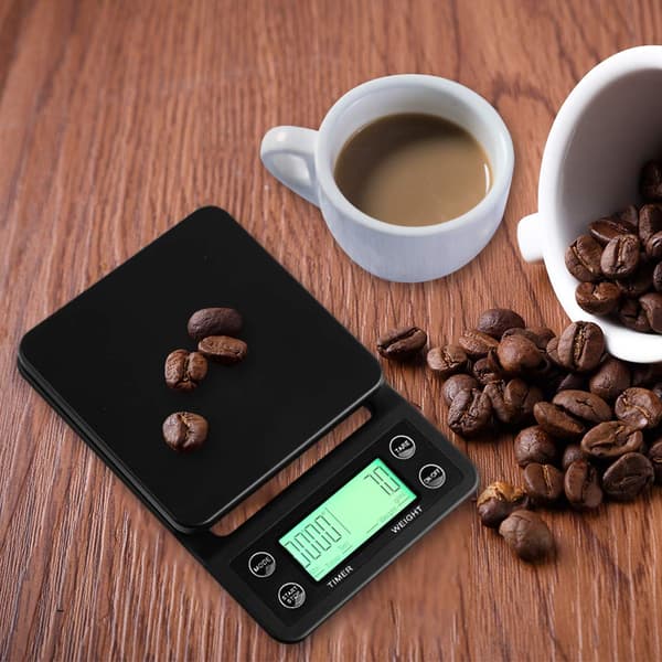 Digital kitchen scale / coffee scale 3 kg/0.1 g precision Black