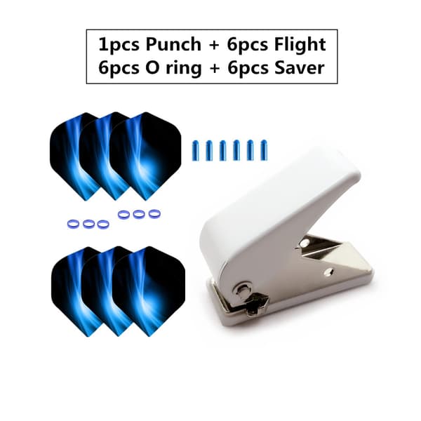 Darttilbehørsett, Dart Punch, Dart Flight Wing Savers, Ring Blå