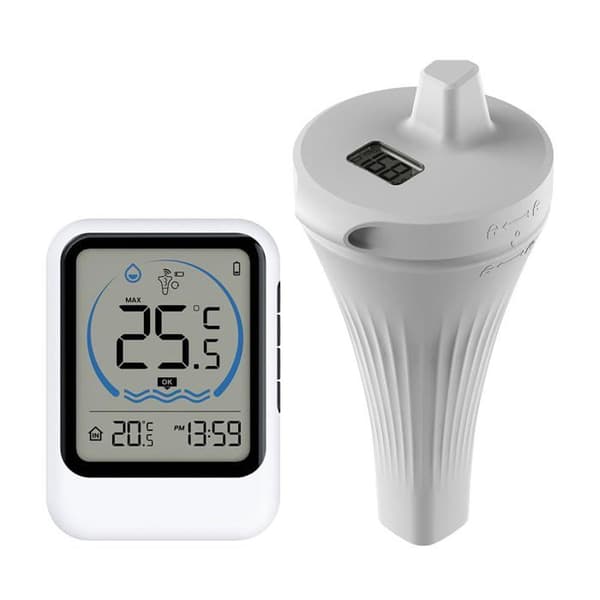 Digitalt solcelle-pooltermometer, flydende vandtermometer, temperaturmåler til spa, bad, boblebad, termometre