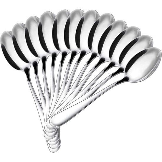 10-dels kaffeskjesett - rustfritt stål - 14,5 cm - tåler oppvaskmaskin