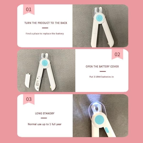 Negleklipper med lys / Negleklipper til hund og kat - Klipper