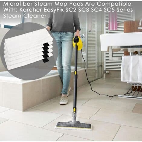 Sett med 5 mikrofibergulvputer kompatible med Karcher EasyFix SC2 SC3 SC4 damprensere, erstatningsputer for dampmopper, rengjøringstilbehør