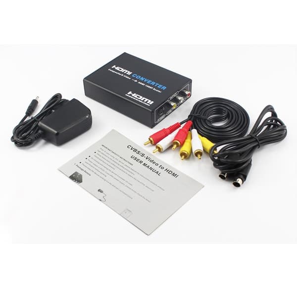 AV- og S-video til HDMI-konverter Sort