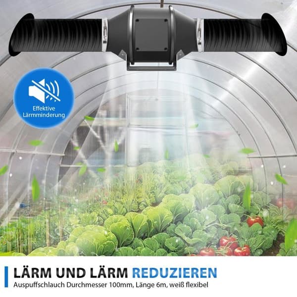 Udsugningsslange - Diameter: 100 mm - Længde: 6 m - Fleksibel - PVC - Sort