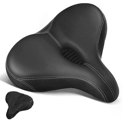 Extra stor cykelsadel - Minnesskum - Ergonomisk komfort - Svart