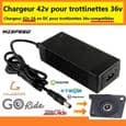 42V lader - Wispeed - T855 - Kompatibel med 36V batterier - 2,5 mm DC-plugg - Svart