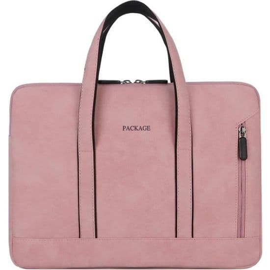 Bærbar computer sleeve - Leytn® - 15,6 tommer - PU læder - Vandtæt - Pink