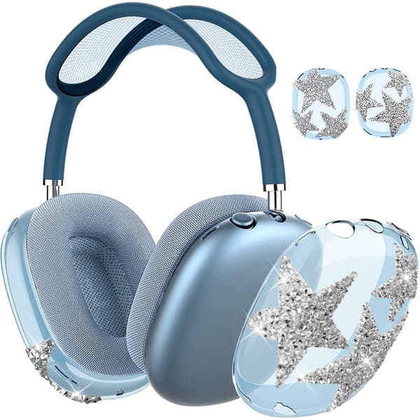 AirPods Max Protective Case - Diamond Star Design Blue Black