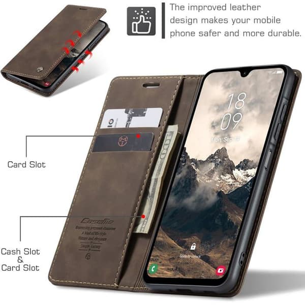 Fodral för Samsung Galaxy A17, Premium PU-läder skyddsfodral, Flip Plånboksfodral [J948]