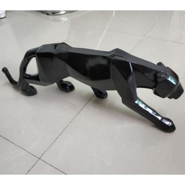 Skulptur - Moderne - Panter - Harts - 14x7x45 cm - Indretning - Sort