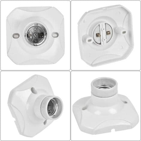 PCS E27 LED-lampsockel, E27 lamphållare, E27 väggmonterad sockel, E27 bas med fäste för hallar, trappor, sovrum, kök (AC 220-250V, vit)