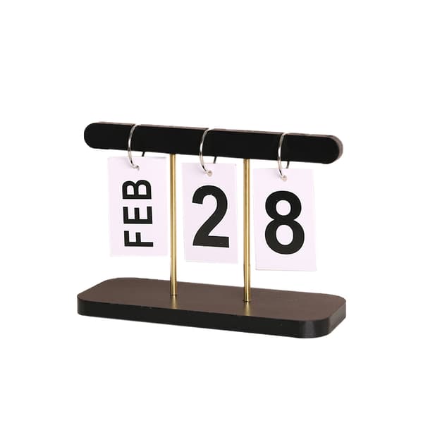 Moderne minimalistisk trepynt - evighetskalender Svart
