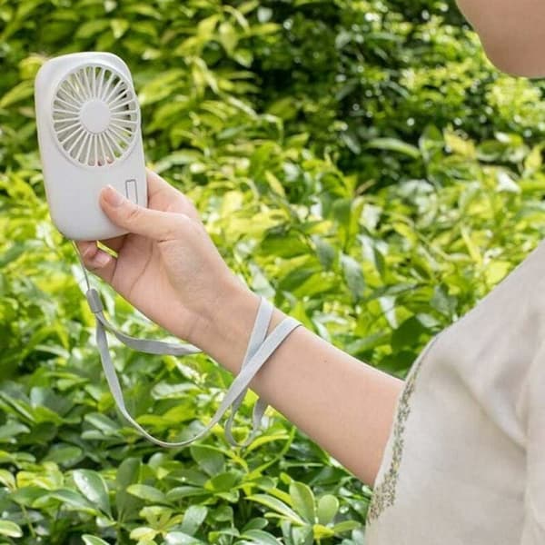 Mini bærbar personlig ventilator – Justerbar blæserhastighed – USB genopladelig – ABS materiale – Hvid
