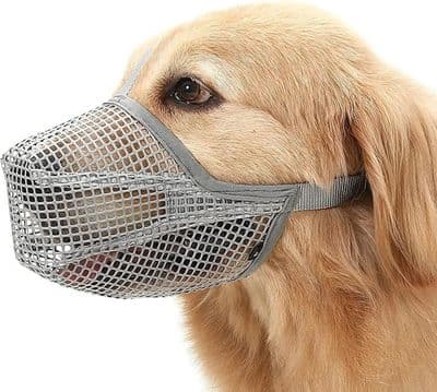 Justerbar pustende nettingmunnkurv for hund, forhindrer bitt (Størrelse L)