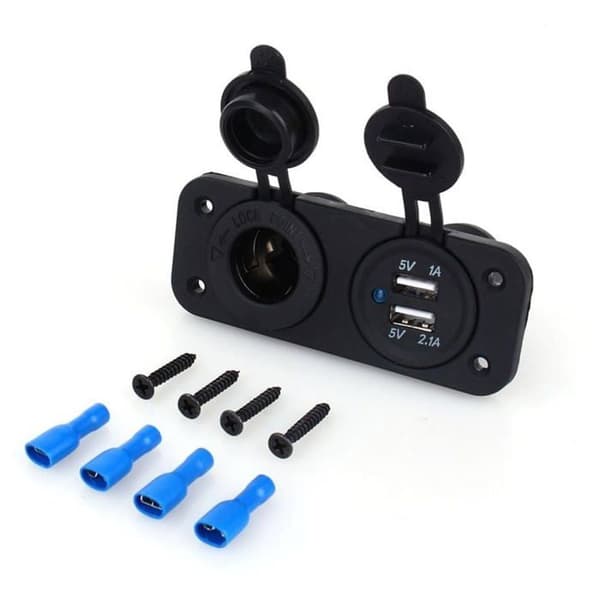 Dobbel USB Bil Auto Sigarettenner Uttak Splitter 12V Lader Strømadapter Uttak
