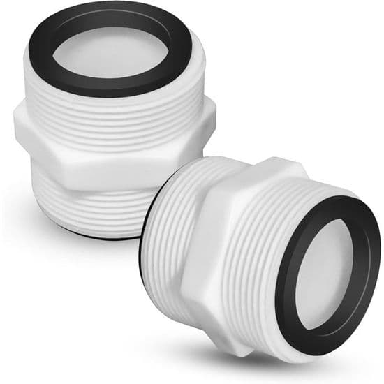 Poolslangadapter - 1,5\" - 2-pack - Kompatibel med Intex & Coleman - Vattentät gummitätning