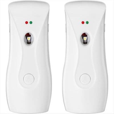 Automatiska luftfräschardispensrar (2-pack), aerosolsprutor, vägg- eller golvmonterade, justerbar timer
