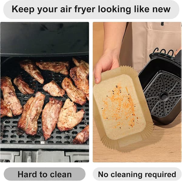 100 stk. Engangsbagepapir Airfryer-indlæg, Airfryer-tilbehør