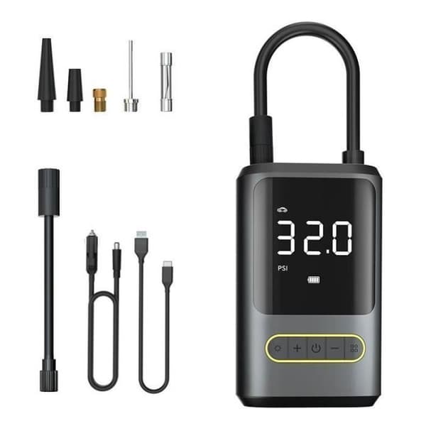 Sladdlös bildäckspump - Bärbar luftkompressor - 4000 mAh - LCD-skärm - Multifunktionell