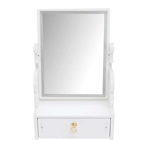 1 stk. Makeup-spejl til skrivebord med skuffe og justerbart design til kvinder
