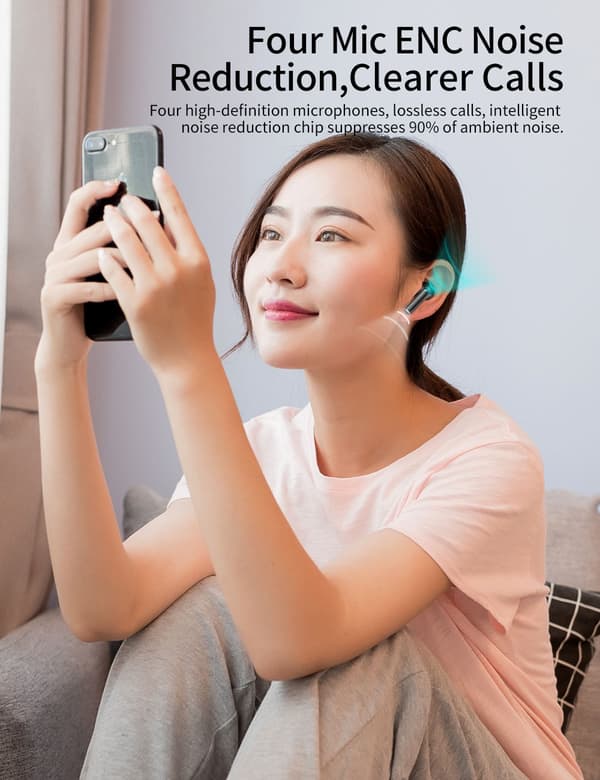 Trådløse hovedtelefoner Sort