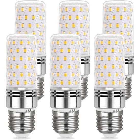 E27 12W LED-lampa - Kallvit 6000K - 1450LM - Set om 6
